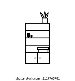 Classic sketch wardrobe, great design for any purposes. Old design. Sketch drawing. Vector illustration. stock image. 