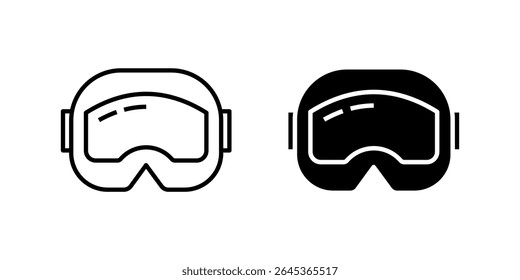 Classic ski goggles icon set for winter sports, skiing, and snow activities. Perfect for recreation, adventure, and cold weather themes.