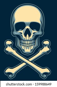 classic skull with crossed bones