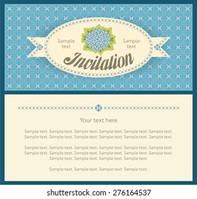 classic sky blue hydrangea landscape design for invitation card