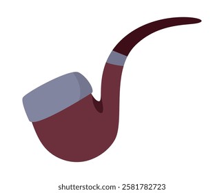 Classic smoking pipe for men isolated vector illustration