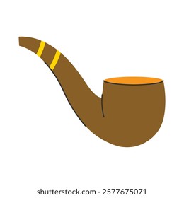 A classic smoking pipe, often associated with leprechauns and St. Patrick's Day. Vector illustration isolated on white.