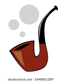 Classic smoking pipe. Vintage thing. Vector image for prints, poster and illustrations.