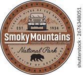 Classic Smoky Mountains Decals, Ready to print, spot color Vector files.