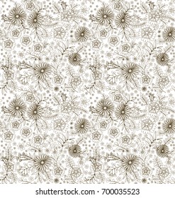 Classic smooth printing patterns White background Flowers Lines Elegant modern design Elegant taste