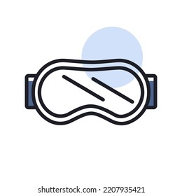 Classic snowboard ski goggles vector isolated icon. Winter sign. Graph symbol for travel and tourism web site and apps design, logo, app, UI