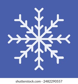 Classic snowflake in flat style. Winter design element.