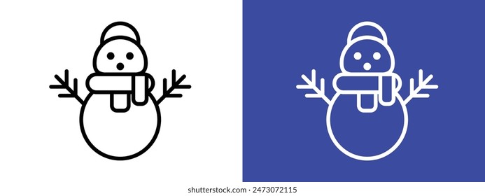 Classic Snowman Icon Ideal for Winter and Christmas Decorations