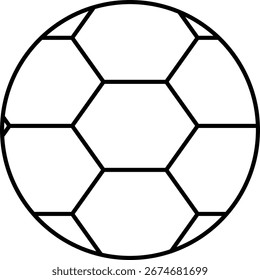Classic soccer ball design simple outline graphic for sports and games vector