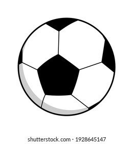 Classic soccer ball icon or logo. Flat vector design of ball.