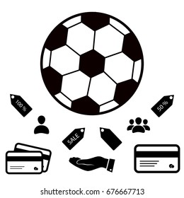 classic soccer ball icon, vector best flat icon, EPS


