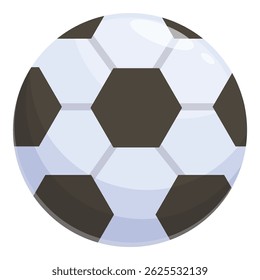 Classic soccer ball is sitting still, with its iconic black and white hexagonal pattern