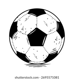 Classic Soccer Ball Vector Illustration. Football Equipment Design on Transparent Background