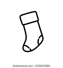 Icono de calcetines clásicos, Vector minimalista de calcetines dibujados a mano, Ilustración de calcetines para decoración o decoración, Ilustración de calcetines estilo arte de línea