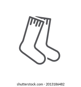 Klassische Socken, einfach graues Symbol einzeln auf Weiß