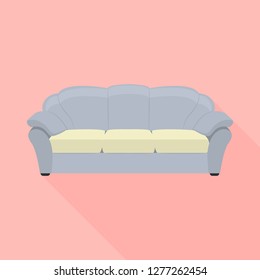 Classic sofa icon. Flat illustration of classic sofa vector icon for web design