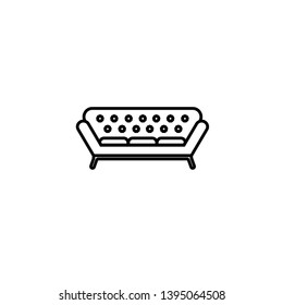 Classic sofa simple line vector icon.