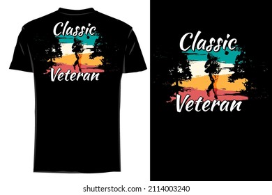 Classic soldier t shirt mockup retro vintage silhouette