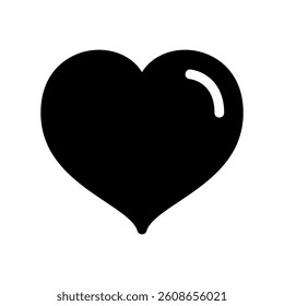 Classic solid black heart symbol representing love or life