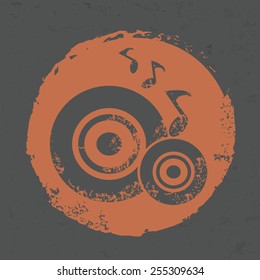 Classic song design on grunge background, grunge vector