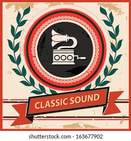 Classic Sound symbol,Vintage style,vector