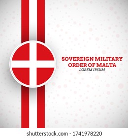Classic Sovereign Military Order of Malta independence day illustration with unique flag vector background