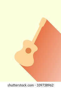 Classic Spanish acoustic guitar. vector illustration in flat design