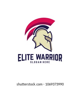 Classic Sparta warrior helmet logo, Elite Warrior logo template designs