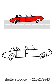 classic speed car to color in