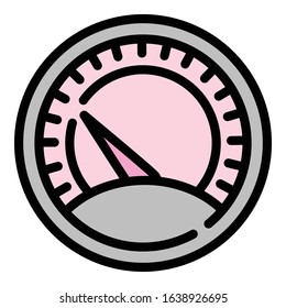 Classic speedometer icon. Outline classic speedometer vector icon for web design isolated on white background