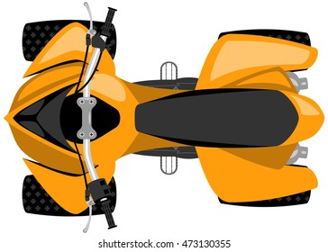 classic sport racing all-terrain vehicle isolated top view