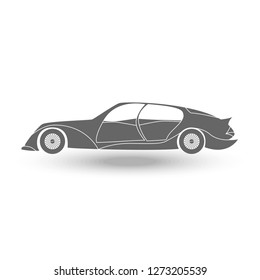 Classic sport racing car, vector illustration. Retro car.