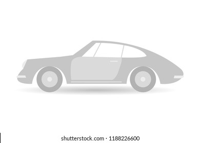 Classic sports car vector illustration, greyscale 