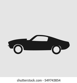 Classic sports muscle car concept vehicle silhouette design