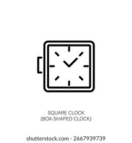 Diseño clásico del icono del reloj cuadrado