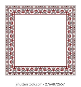 Classic square vector frame Greek palmette ornament. Antique border design is perfect for wedding invitations, certificates, elegant heritage branding. emplate for design, greeting card. Vintage