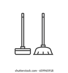 Classic and squeeze mop line icon.