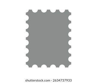 Classic stamp shape with perforated edges. Symbolizes postage, collecting, or sending mail. Clean, versatile graphic ideal for designs relating to travel, communication, or memories.