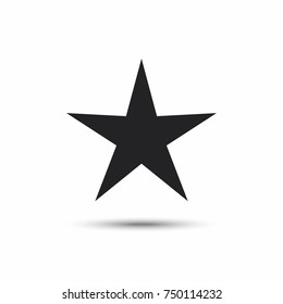 Classic star, black favorite web symbol. Simple vector icon with shadow