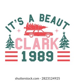 Classic station wagon with christmas tree retro holiday graphic christmas nostalgia seasonal greeting typography celebration transportation illustration isolated background evergreen