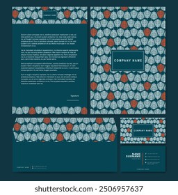 Classic stationery business identity template design. Brochure, flyer Digital Communication report vector