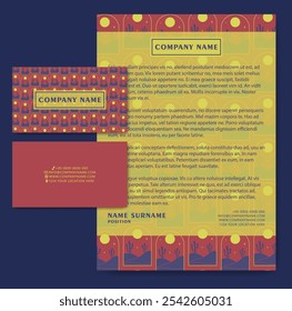 Classic stationery business identity template design. Brochure, flyer Digital Communication report vector