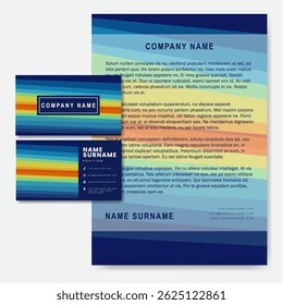Classic stationery business identity template design. Brochure, flyer Digital Communication report vector