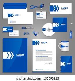 Classic stationery template design with arrow. Documentation for business.