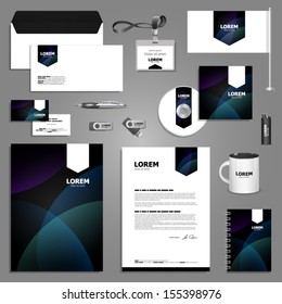 Classic stationery template design with color elements. Documentation for business.