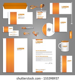 Classic stationery template design with stripes. Documentation for business.