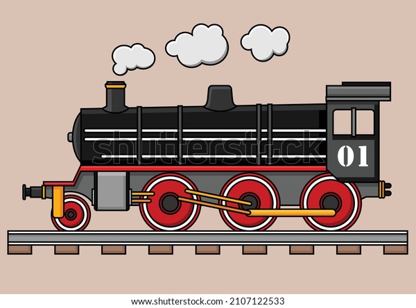 classic\
steam locomotive drawing vector\
illustration