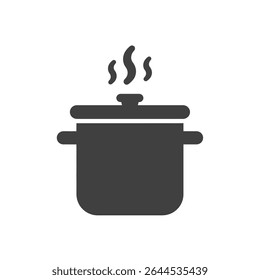 Classic Steaming Pot Icon Illustrating Delicious Soups and Stews Cooking Process