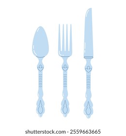 Classic steel cutlery set for table setting