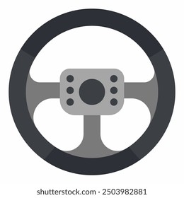 Classic steering wheel vector cartoon illustration isolated on a white background.